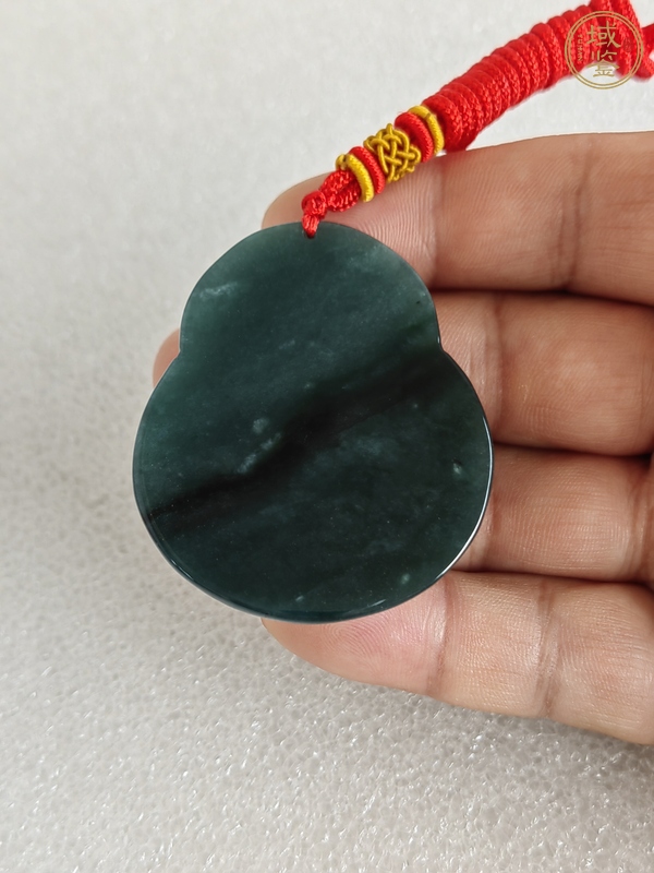 古玩玉器天然翡翠“財神”掛件真品鑒賞圖