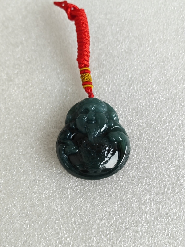 古玩玉器天然翡翠“財(cái)神”掛件拍賣，當(dāng)前價(jià)格398元