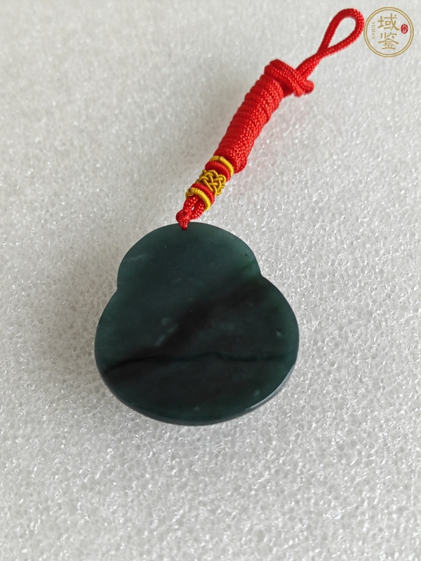 古玩玉器天然翡翠“財神”掛件真品鑒賞圖