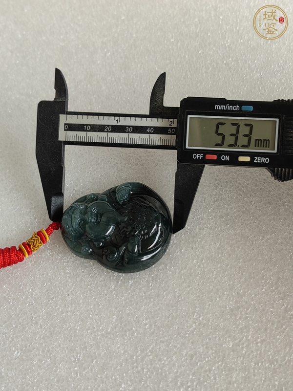 古玩玉器天然翡翠“財神”掛件真品鑒賞圖