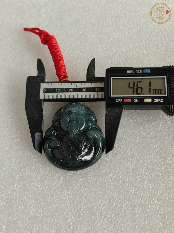 古玩玉器天然翡翠“財神”掛件真品鑒賞圖