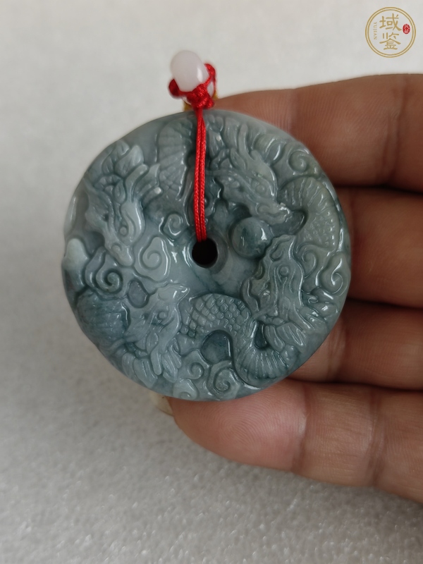 古玩天然翡翠雕“龍紋牌”真品鑒賞圖