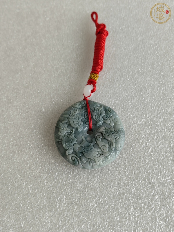 古玩玉器天然翡翠雕“龍紋牌”真品鑒賞圖