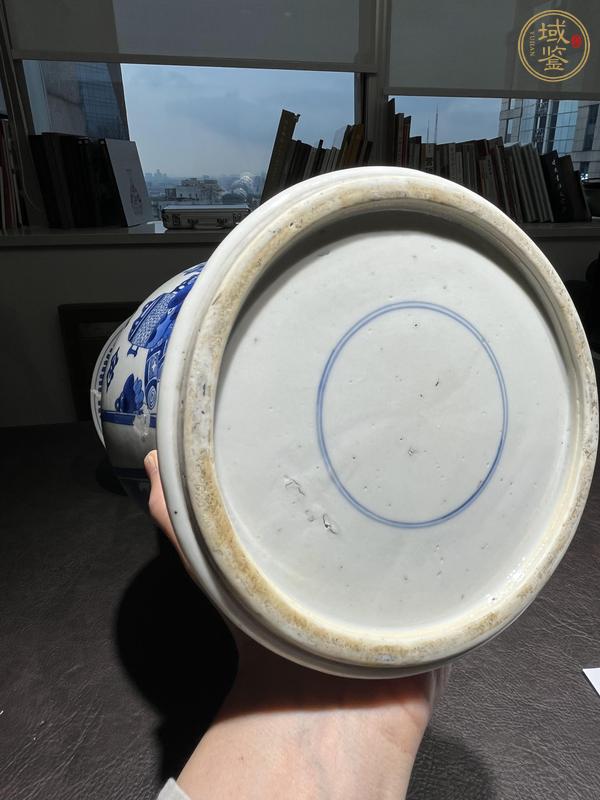 古玩陶瓷青花海水瑞獸圖花觚真品鑒賞圖