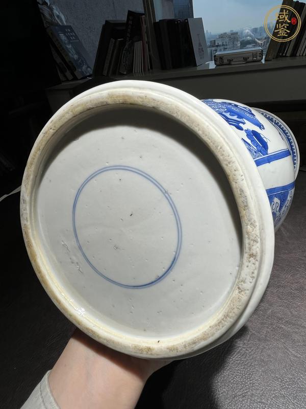 古玩陶瓷青花海水瑞獸圖花觚真品鑒賞圖