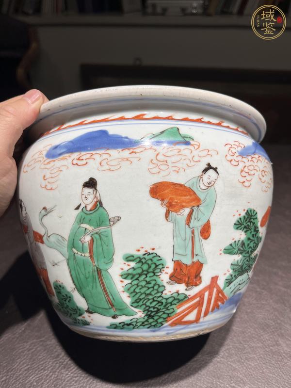 古玩陶瓷青花五彩人物缸真品鑒賞圖