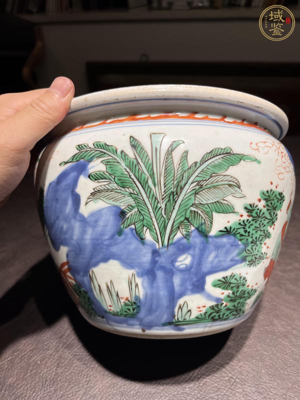 古玩陶瓷青花五彩人物缸真品鑒賞圖