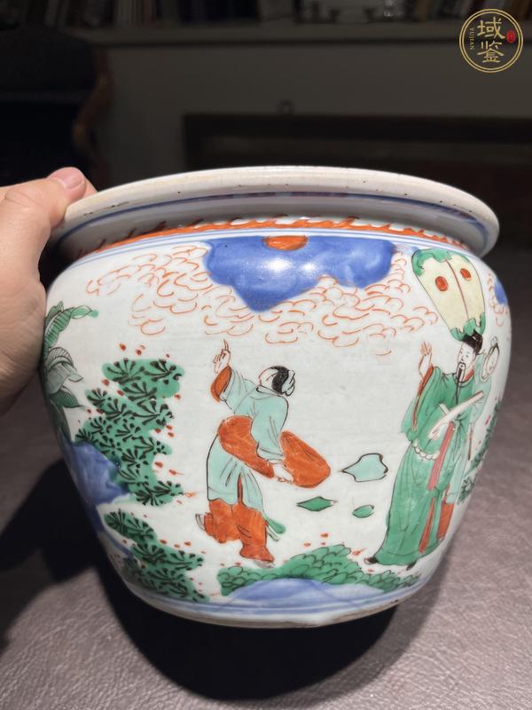 古玩陶瓷青花五彩人物缸真品鑒賞圖