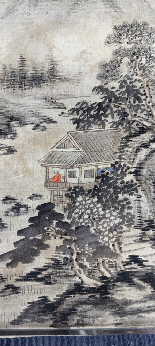 古玩字畫昭和時(shí)期《悠悠自適》山水拍賣，當(dāng)前價(jià)格88元