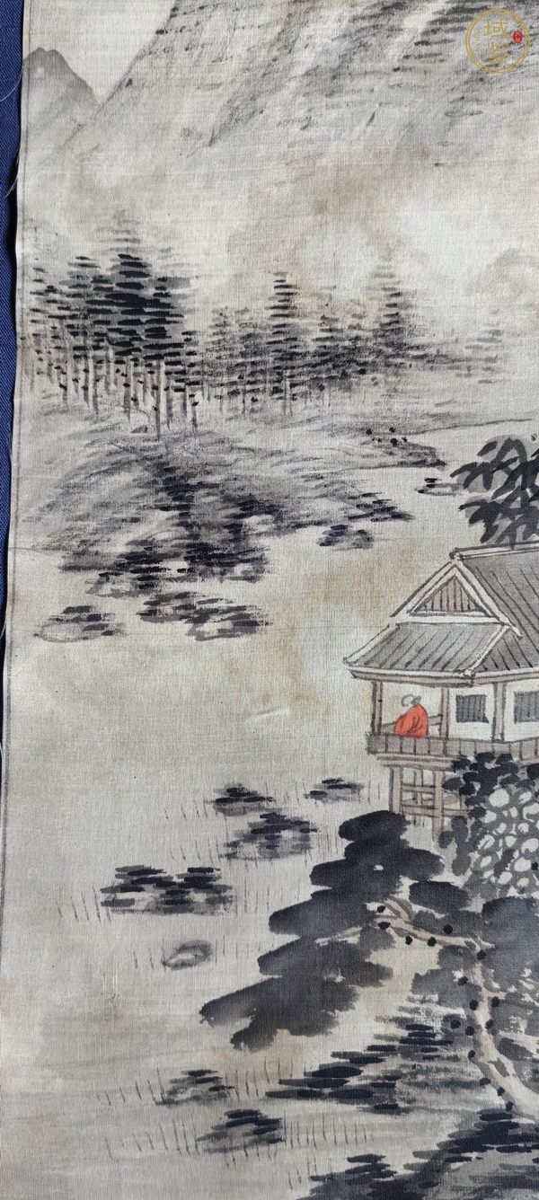 古玩字畫昭和時期《悠悠自適》山水真品鑒賞圖