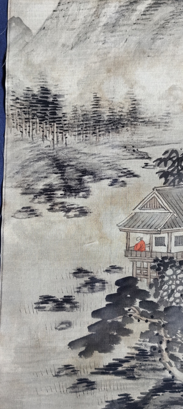 古玩字畫昭和時(shí)期《悠悠自適》山水拍賣，當(dāng)前價(jià)格88元