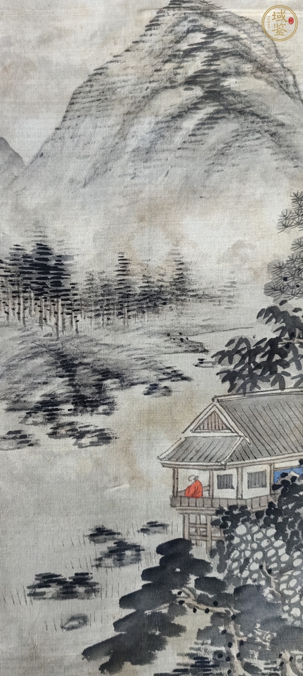 古玩字畫昭和時期《悠悠自適》山水真品鑒賞圖