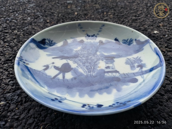 古玩陶瓷青花山水人物故事盤真品鑒賞圖