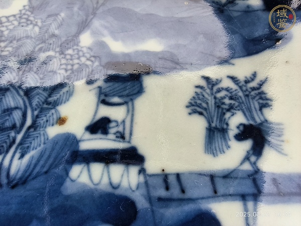 古玩陶瓷青花山水人物故事盤真品鑒賞圖