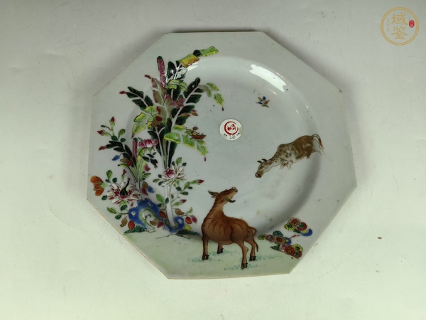 古玩陶瓷清乾隆牧牛圖風(fēng)景粉彩八方賞盤真品鑒賞圖