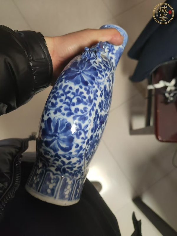 古玩花鳥紋青花抱月瓶真品鑒賞圖