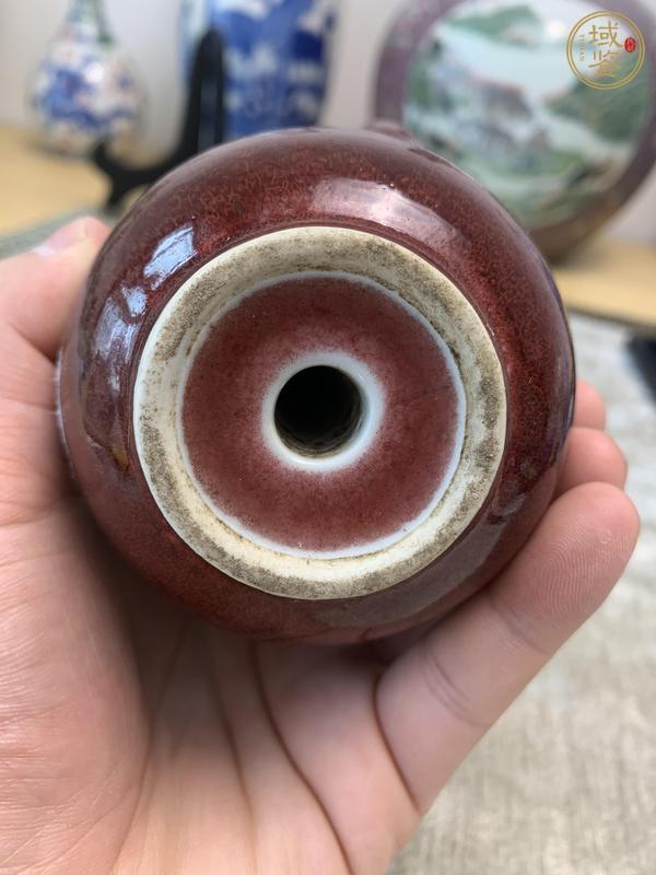 古玩陶瓷紅釉倒流壺真品鑒賞圖
