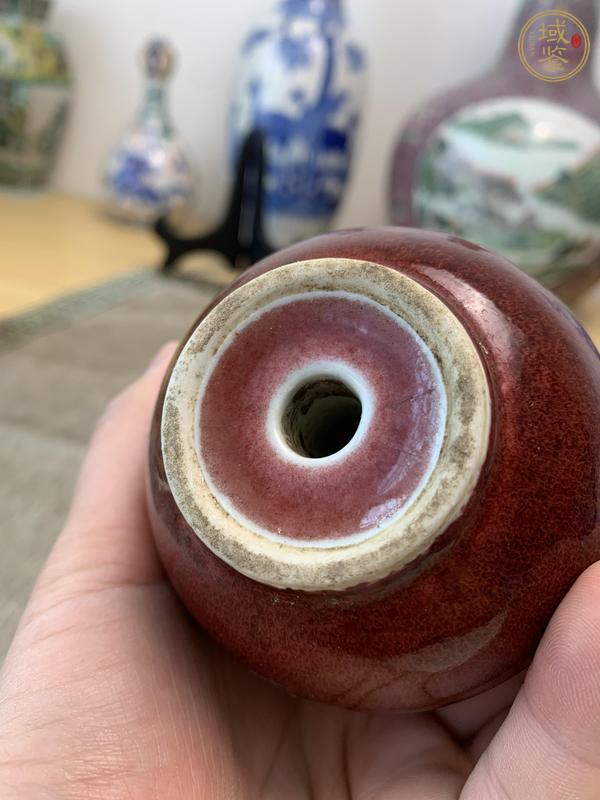 古玩陶瓷紅釉倒流壺真品鑒賞圖