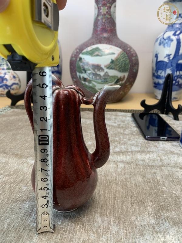 古玩陶瓷紅釉倒流壺真品鑒賞圖