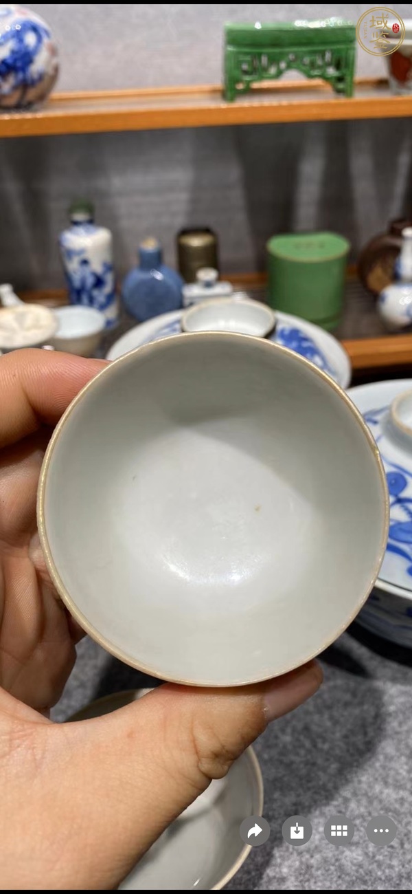 古玩陶瓷桃花冰色釉杯一對真品鑒賞圖