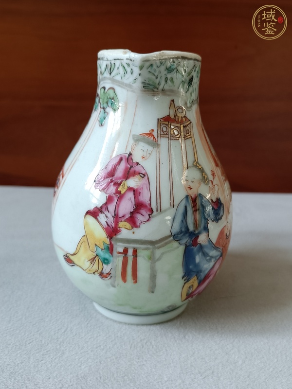 古玩陶瓷廣彩人物紋馬奶壺真品鑒賞圖
