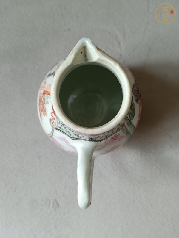 古玩陶瓷廣彩人物紋馬奶壺真品鑒賞圖