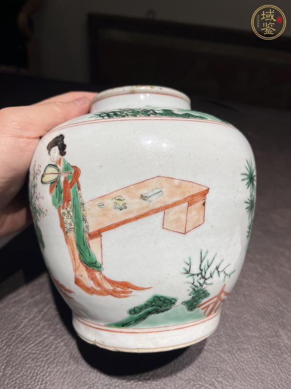 古玩仕女紋五彩罐真品鑒賞圖