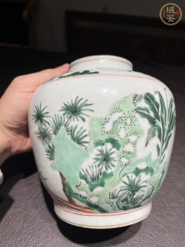 古玩陶瓷仕女紋五彩罐真品鑒賞圖
