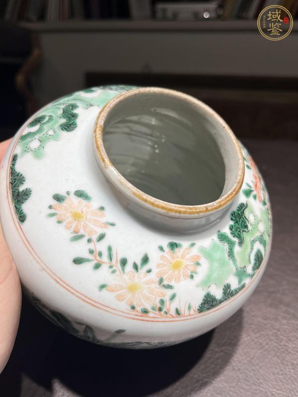 古玩陶瓷仕女紋五彩罐真品鑒賞圖