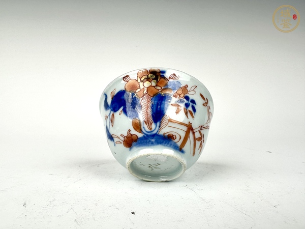 古玩陶瓷清康熙·青花礬紅描金百財(cái)杯真品鑒賞圖