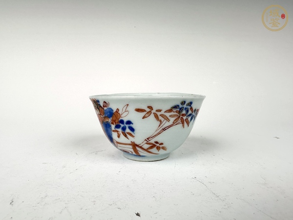 古玩清康熙·青花礬紅描金百財杯真品鑒賞圖