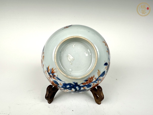 古玩陶瓷清康熙·青花礬紅描金花卉碗真品鑒賞圖
