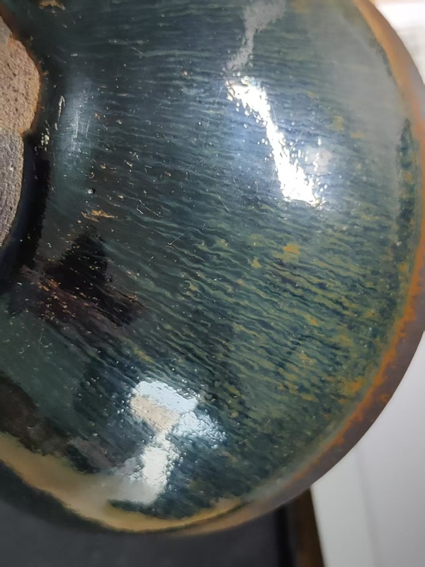 古玩陶瓷南宋，水吉窯，青藍(lán)毫深斗建盞拍賣，當(dāng)前價(jià)格3600元