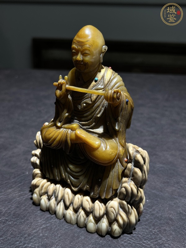 古玩壽山石羅漢坐像真品鑒賞圖