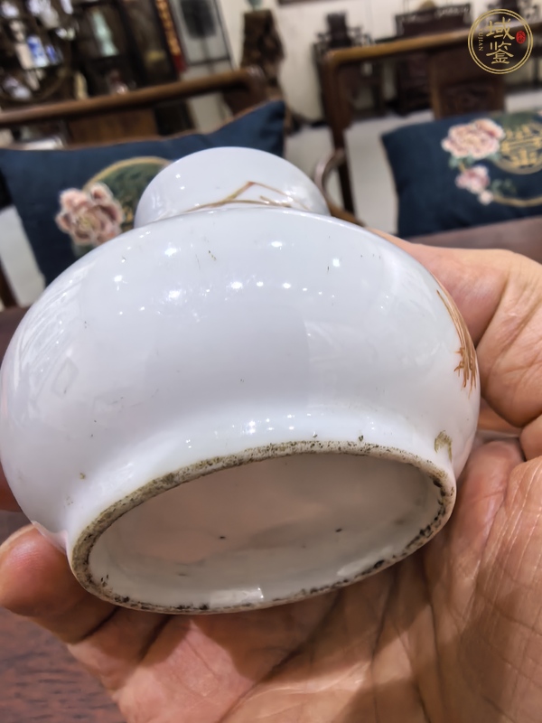 古玩陶瓷礬紅描金花卉水洗真品鑒賞圖