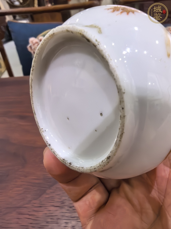 古玩陶瓷礬紅描金花卉水洗真品鑒賞圖