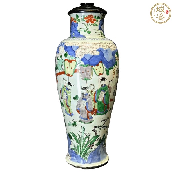 古玩陶瓷青花五彩人物故事紋觀音尊真品鑒賞圖