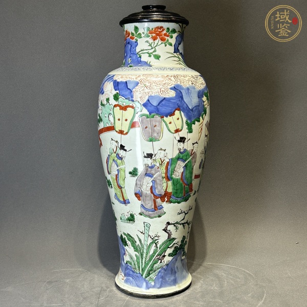 古玩陶瓷青花五彩人物故事紋觀音尊真品鑒賞圖