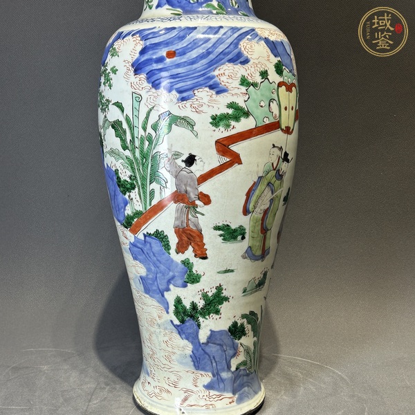 古玩陶瓷青花五彩人物故事紋觀音尊真品鑒賞圖