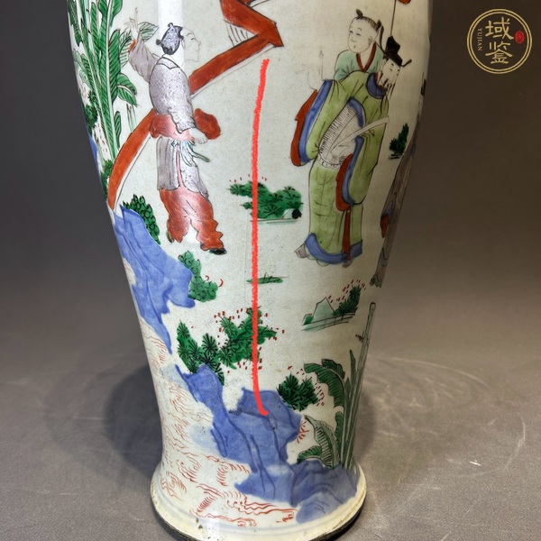 古玩陶瓷青花五彩人物故事紋觀音尊真品鑒賞圖