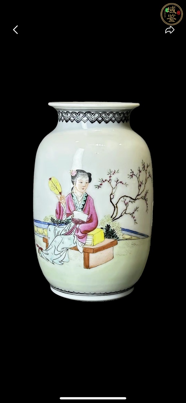 古玩陶瓷解放初 粉彩人物紋燈籠尊真品鑒賞圖