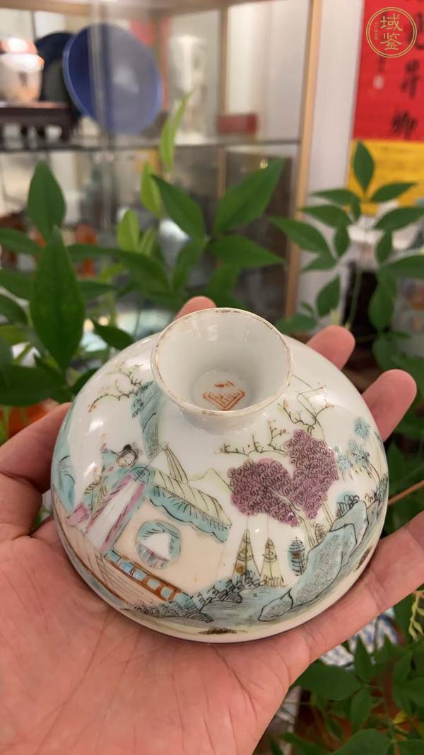 古玩陶瓷粉彩人物故事紋蓋缸真品鑒賞圖