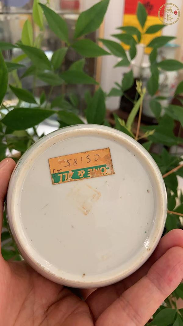 古玩陶瓷粉彩人物故事紋蓋缸真品鑒賞圖