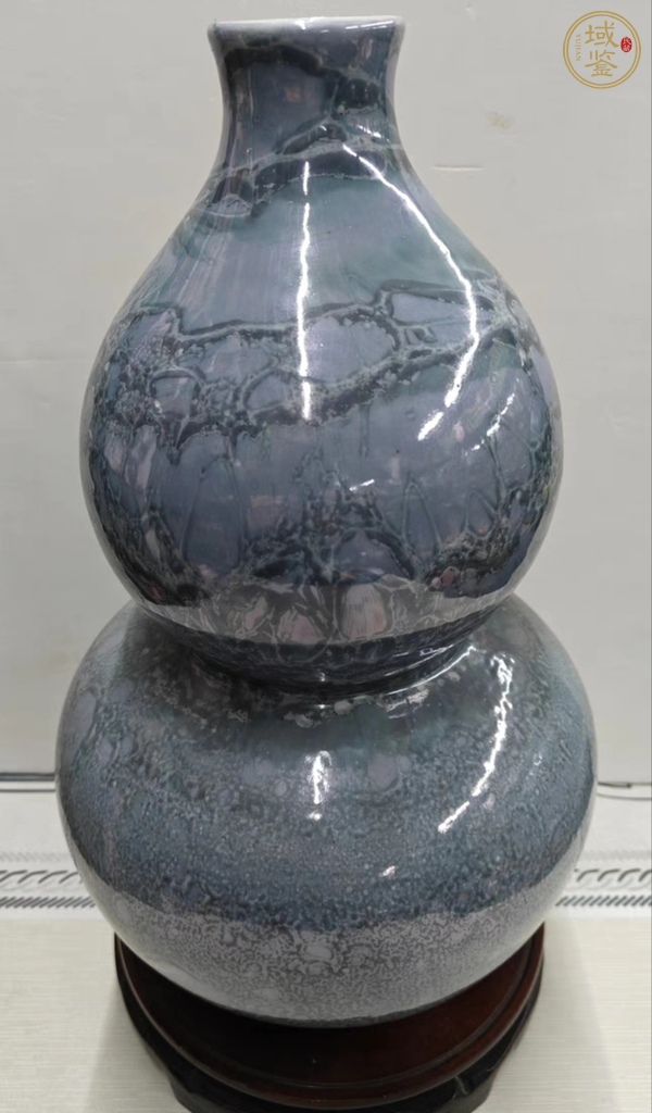 古玩陶瓷仿石紋釉葫蘆瓶真品鑒賞圖