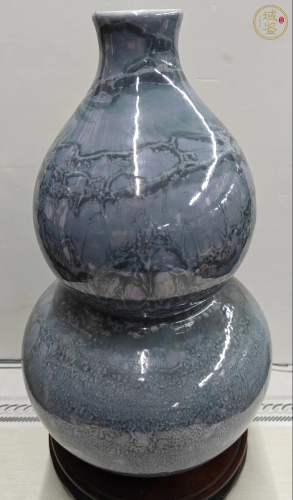 古玩陶瓷仿石紋釉葫蘆瓶真品鑒賞圖