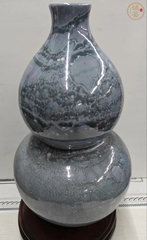 古玩陶瓷仿石紋釉葫蘆瓶真品鑒賞圖