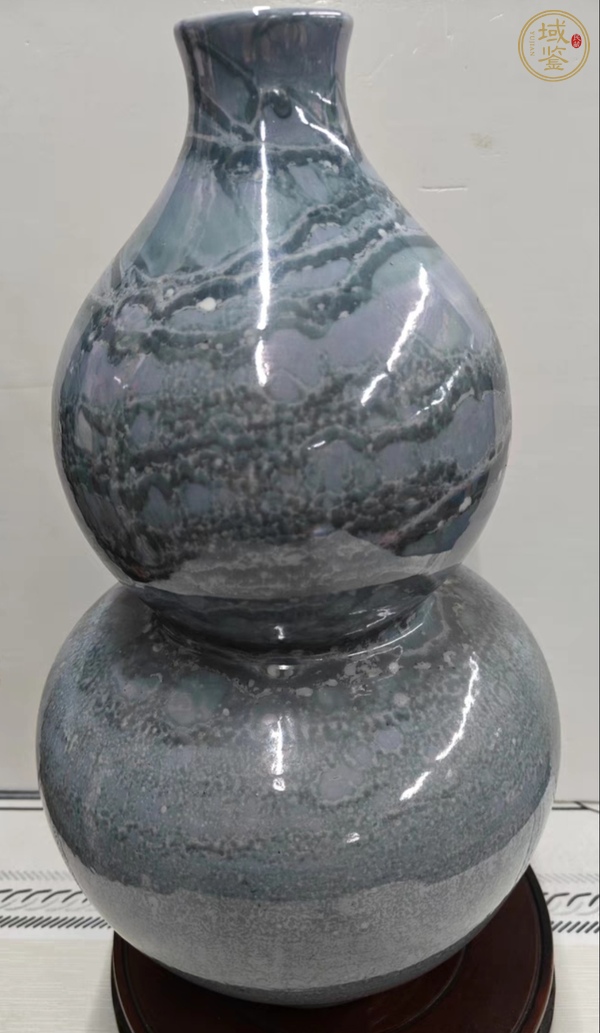 古玩陶瓷仿石紋釉葫蘆瓶真品鑒賞圖
