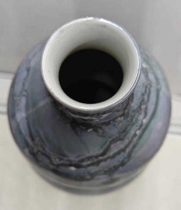 古玩陶瓷精美仿石紋釉大葫蘆瓶拍賣，當前價格588元