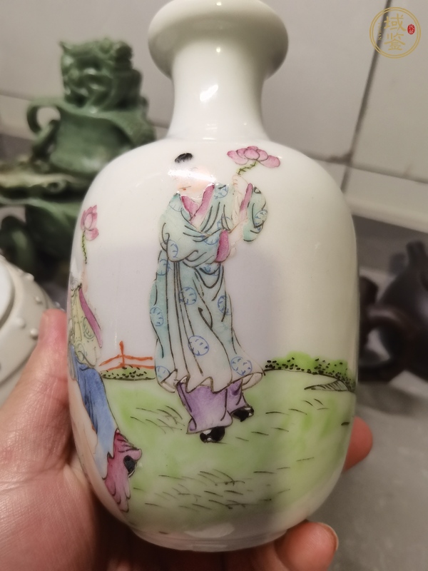 古玩陶瓷粉彩瓶真品鑒賞圖