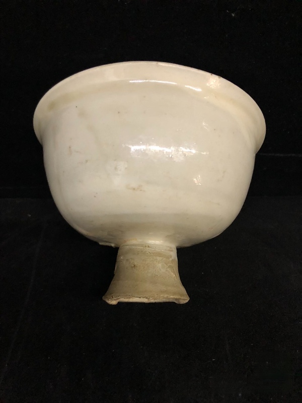 古玩陶瓷宋金定窯系霍州窯白釉高足杯拍賣，當(dāng)前價格5500元